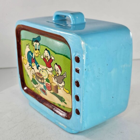 Vintage Disney Ceramic TV Bank Donald Duck & Nephews Dan Brechner 1960s Retro - Picture 9 of 10